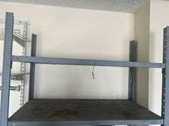 Metal Shelving Unit with Assorted Items