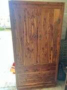 Solid Wood Armoire with Drawers