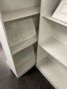 White Painted Wood Bookshelf with Decorative Panels
