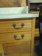 Wood Washstand with Marble Top