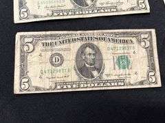 Lot of Ten $5 United States Silver Certificate Notes