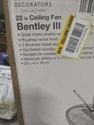 HOME DECORATORS - BENTLEY III 22 INCH CEILING FAN - NEW IN BOX