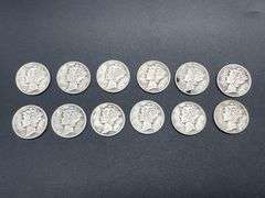 TWELVE MERCURY DIMES