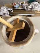 Stoneware Butter Churn with Wooden Dasher