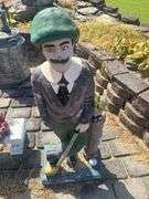 Concrete Golf Caddy Lawn Statue