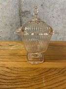 Elegant Clear Glass Candy Dish with Lid
