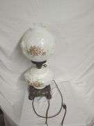 Floral Milk Glass Lamp