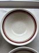 Set of 5 Porcelain Bowls with Brown Trim - Made in China