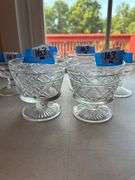 Set of Six Clear Glass Dessert Bowls