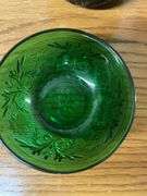Set of 19 Green Depression Glass Bowls with Floral Design