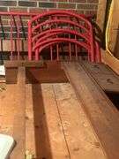 Red Metal Bed Frame and Wooden Headboard & Footboard