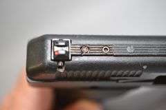 Hi-Point C9 Pistol In 9MM Luger Caliber, has safety on left rear of slide, adjustable sights, one single stack magazine, about good condition, no box or book, SN-P1409435.