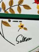 Saltora 1981 Floral Cheese Dome and Wood Base