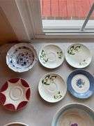 Collection of Decorative Bowls and Saucers
