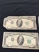 Lot of (5) US $10 Federal Reserve Notes