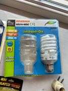 Assorted Light Bulbs - LED, CFL, Incandescent