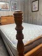 Waterfall Wood Full Size Bed Frame with Mattress