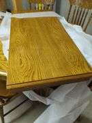 Extendable Round Wood Dining Table with Six Chairs
