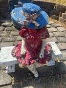 Figural Garden Statue - Girl on Bench