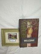 Framed Landscape Print and Welcome Wall Decor