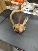 DEER ANTLER PAPER TOWEL HOLDER WITH SALT AND PEPPER HOLDER AND COASTER