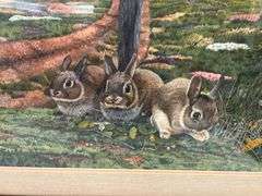 Framed Steve St. Clair Print "Mail Pouch Bunnies"