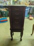 Mahogany Finish Jewelry Armoire
