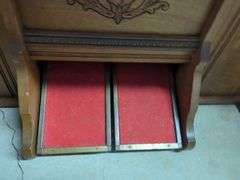 Ornate Pump Organ and Matching Stool