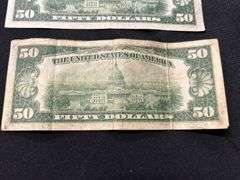 Four 1934 Series $50 Federal Reserve Notes