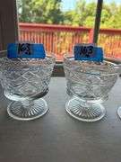 Set of Six Clear Glass Dessert Bowls