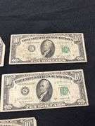 Lot of Five $10 United States Federal Reserve Notes