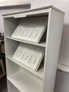 White Painted Wood Bookshelf with Decorative Panels