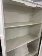 White Painted Wood Bookshelf with Decorative Panels