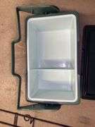 Stanley Cooler, Wood Box, and Metal Rack Lot