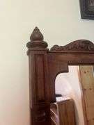 Ornate Wood Framed Mirror with Shelf