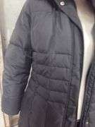 WOMENS- FREE COUNTRY- SIZE X-LARGE- LONG- BLACK DOWN- HOODED- PUFFER JACKET-