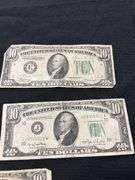 Lot of (5) US $10 Federal Reserve Notes