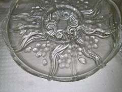 Set of 3 Clear Glass Serving Trays