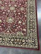 Floral Pattern Rug - Burgundy, Black, and Beige