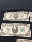 Group of Five US $20 Federal Reserve Notes