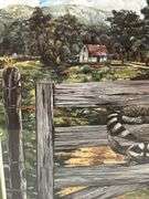 Framed Print of Raccoons on a Fence by Steve St. Clair