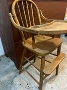 Wooden Baby High Chair with Tray
