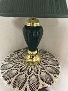 Accent Lamp with Green Shade & Side Table