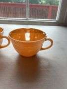 Set of 4 Fire King Peach Luster Oven Ware Mugs