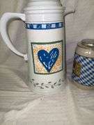 Ceramic Pitcher with Heart Design and GERZ Bavarian Beer Stein
