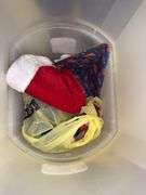 Two Storage Bins of Holiday Decorations