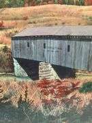 Steve St. Clair Deer and Covered Bridge Framed Print 509/750