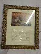 Framed Print of Church and Amazing Grace Sheet Music