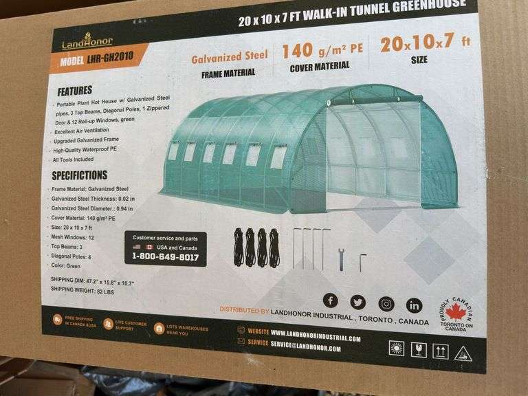 Shed- 20X10X7 Ft Walk-In Tunnel Greenhouse image