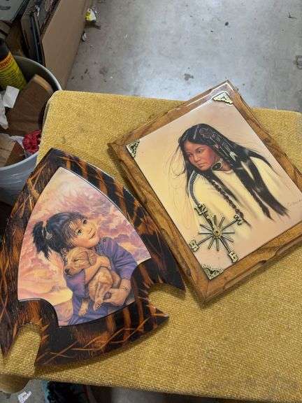 TWO INDIAN WOOD PICTURES image